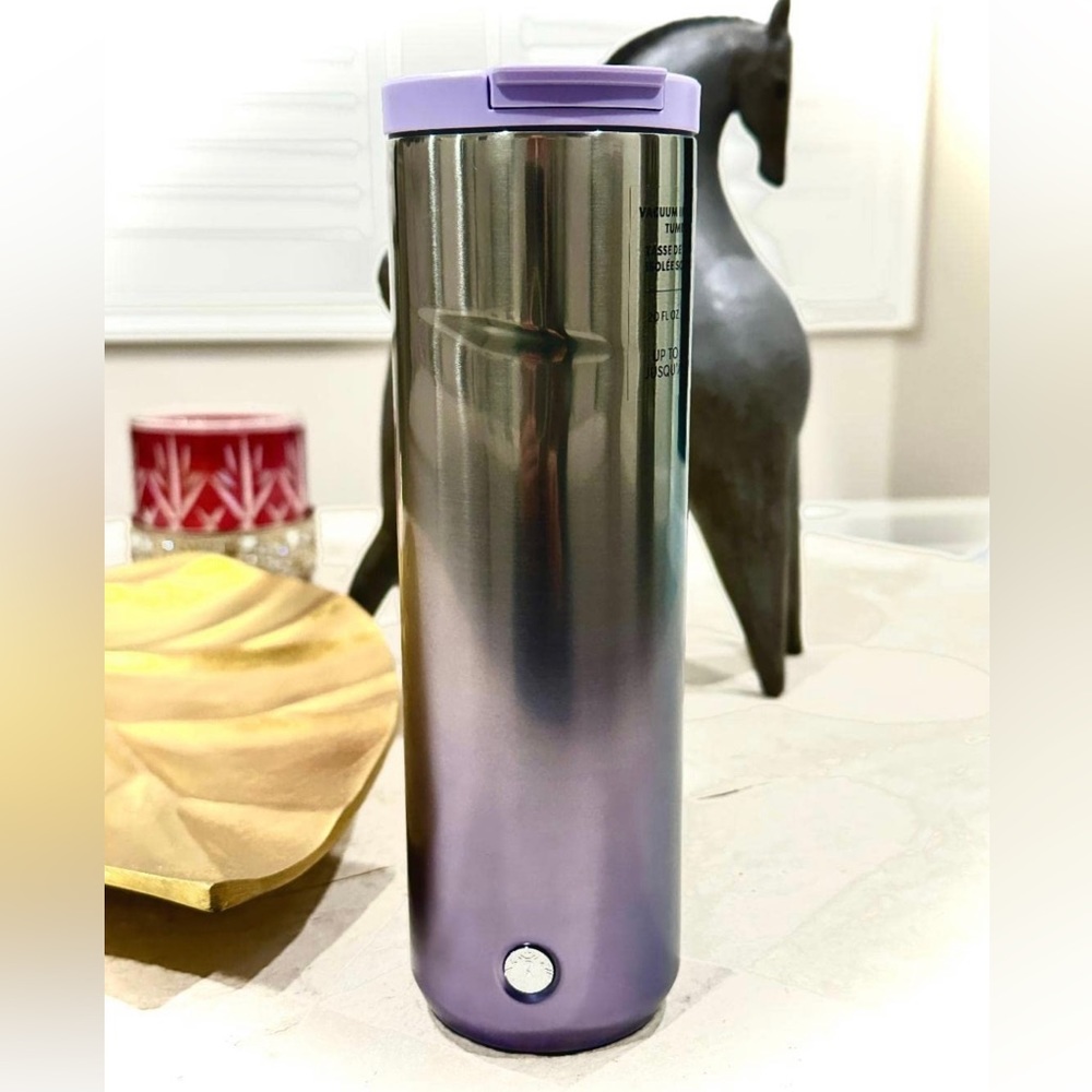 Starbucks Green/Purple/Silver Vacuum Insulated Stainless Steel Tumbler 20 Fl Oz